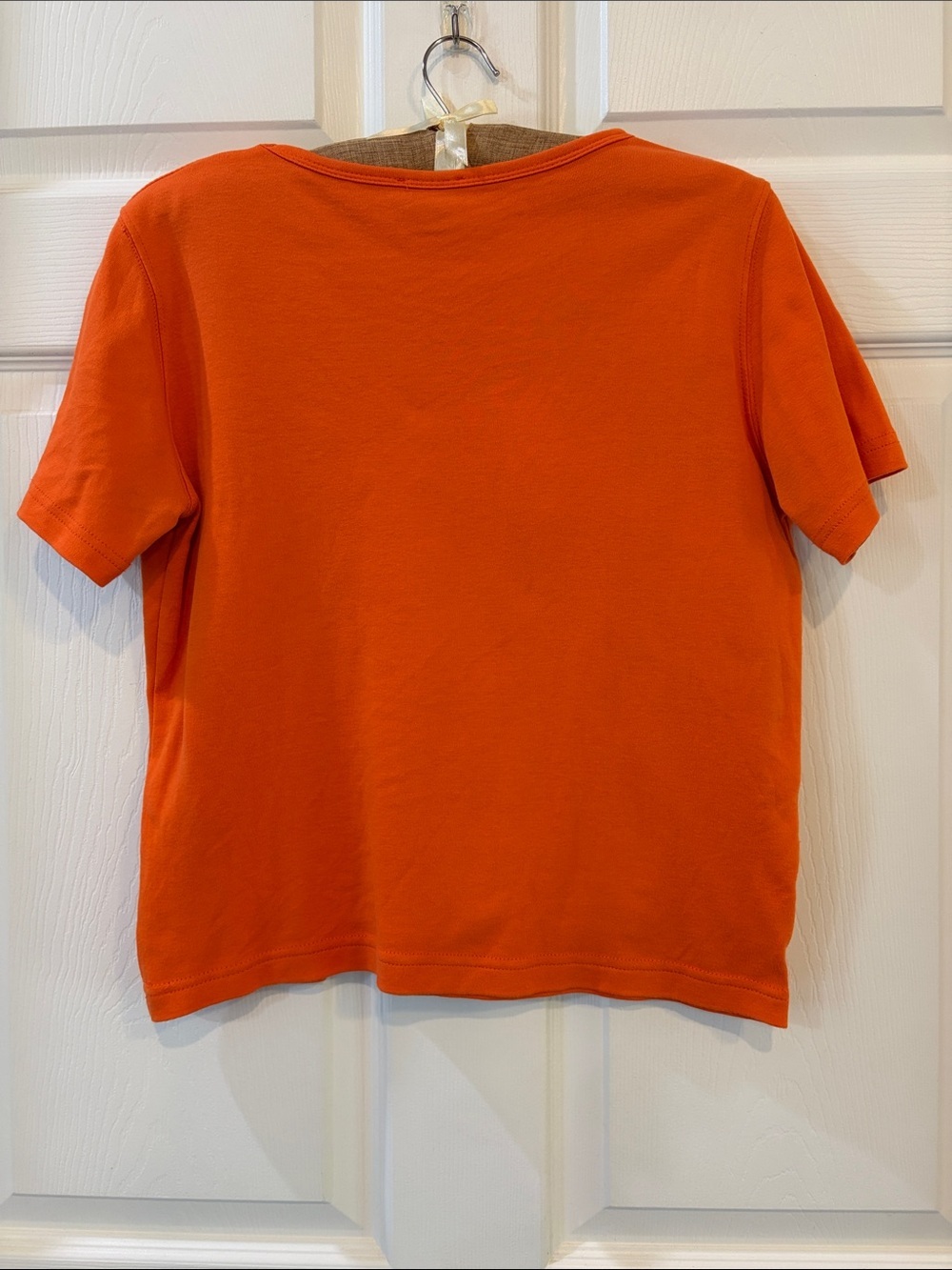 Embellished Orange Women's Short Sleeve Top - Picture 4 of 5